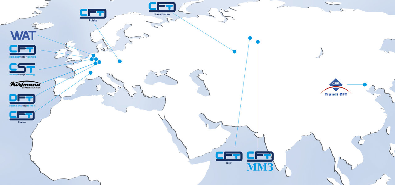 Sitze der CFT-Tochterunternehmen